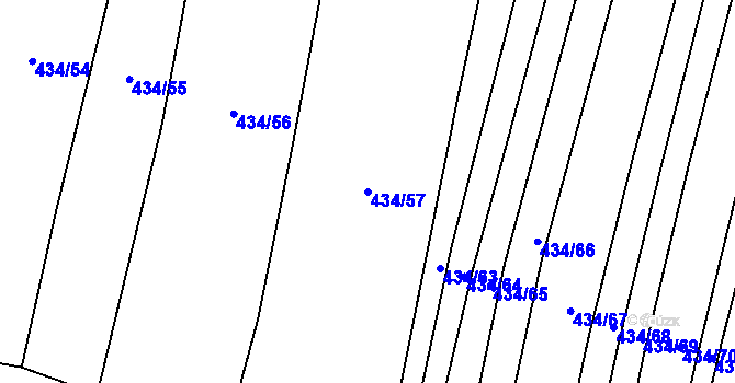 Parcela st. 434/57 v KÚ Špičky, Katastrální mapa