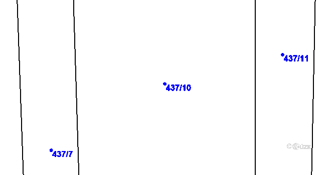 Parcela st. 437/9 v KÚ Špičky, Katastrální mapa
