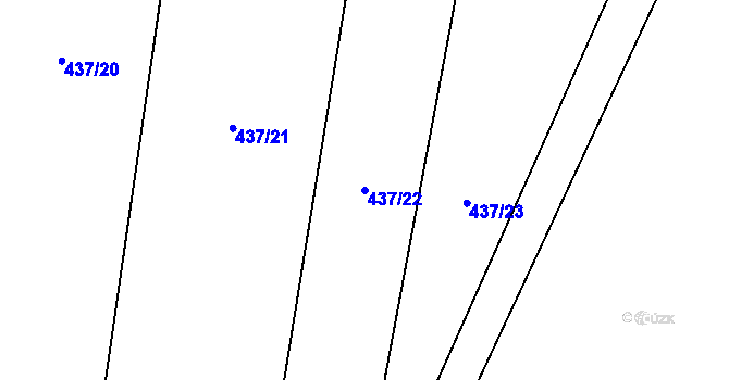 Parcela st. 437/22 v KÚ Špičky, Katastrální mapa