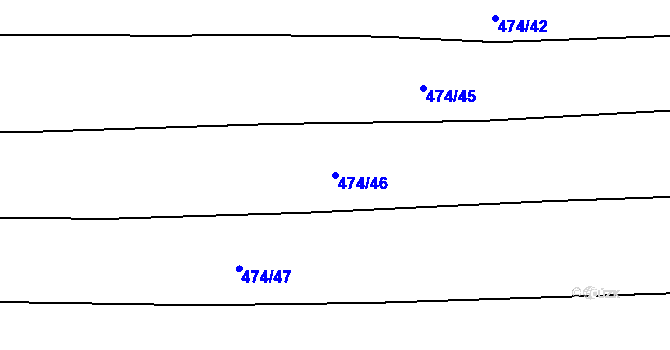 Parcela st. 474/46 v KÚ Špičky, Katastrální mapa