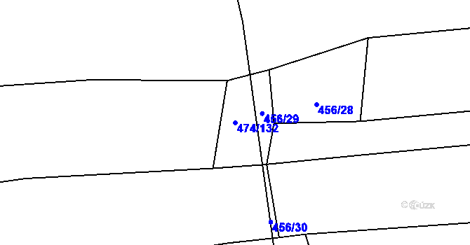 Parcela st. 474/132 v KÚ Špičky, Katastrální mapa