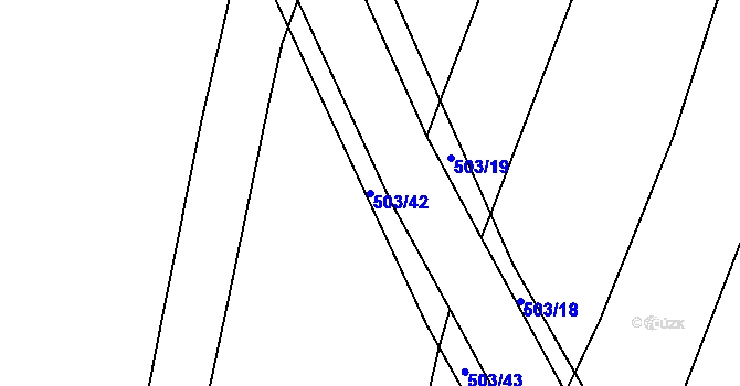 Parcela st. 503/42 v KÚ Špičky, Katastrální mapa