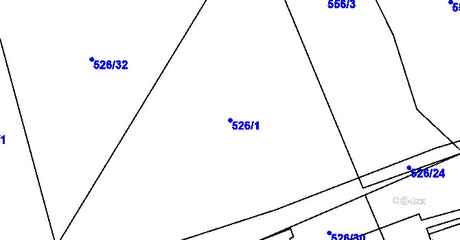 Parcela st. 526/1 v KÚ Labská, Katastrální mapa