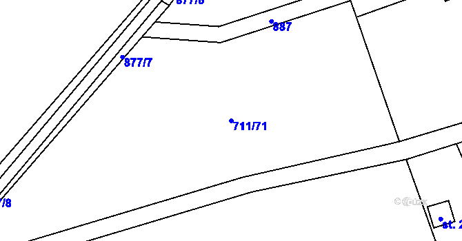 Parcela st. 711/71 v KÚ Labská, Katastrální mapa