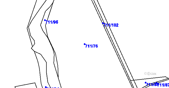 Parcela st. 711/76 v KÚ Labská, Katastrální mapa
