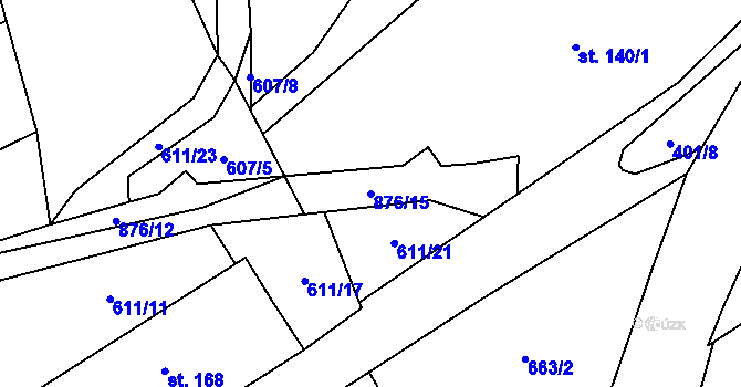 Parcela st. 876/15 v KÚ Labská, Katastrální mapa