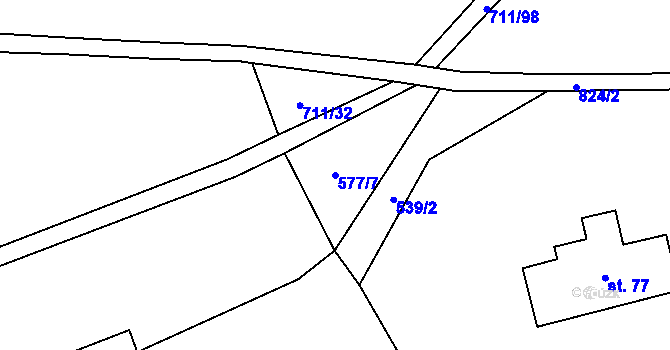 Parcela st. 577/7 v KÚ Labská, Katastrální mapa