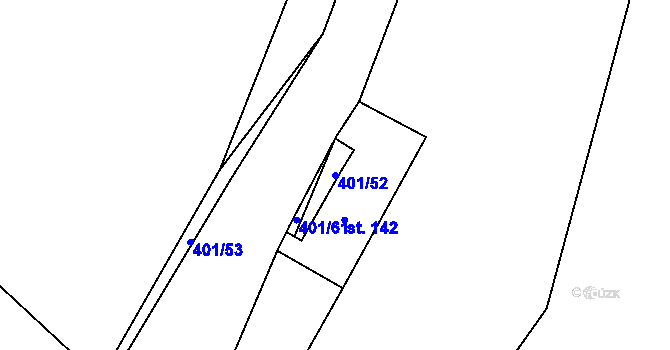Parcela st. 401/52 v KÚ Labská, Katastrální mapa