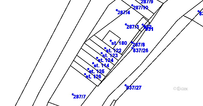 Parcela st. 123 v KÚ Přední Labská, Katastrální mapa
