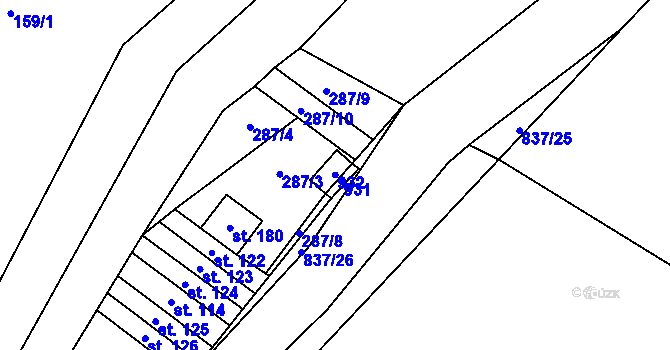 Parcela st. 167/1 v KÚ Přední Labská, Katastrální mapa
