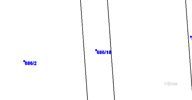 Parcela st. 686/18 v KÚ Přední Labská, Katastrální mapa