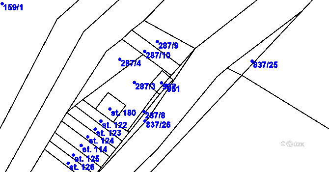 Parcela st. 931 v KÚ Přední Labská, Katastrální mapa
