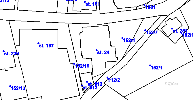 Parcela st. 24 v KÚ Špindlerův Mlýn, Katastrální mapa