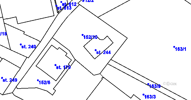 Parcela st. 244 v KÚ Špindlerův Mlýn, Katastrální mapa