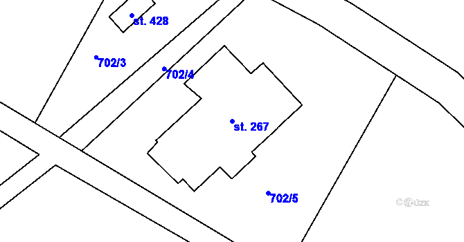 Parcela st. 267 v KÚ Špindlerův Mlýn, Katastrální mapa