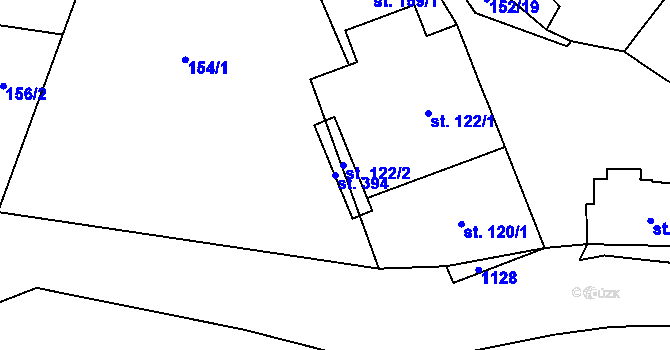 Parcela st. 394 v KÚ Špindlerův Mlýn, Katastrální mapa