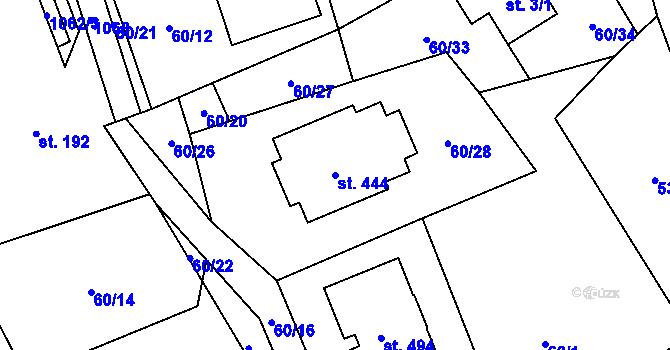 Parcela st. 444 v KÚ Špindlerův Mlýn, Katastrální mapa