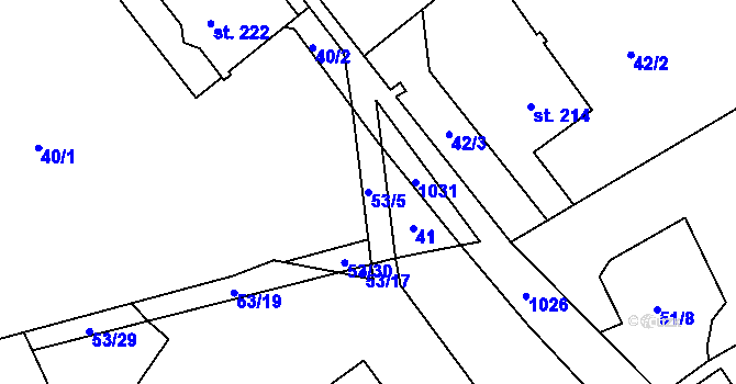 Parcela st. 53/5 v KÚ Špindlerův Mlýn, Katastrální mapa