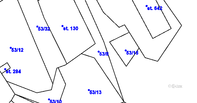 Parcela st. 53/8 v KÚ Špindlerův Mlýn, Katastrální mapa