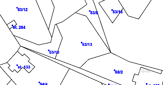 Parcela st. 53/13 v KÚ Špindlerův Mlýn, Katastrální mapa