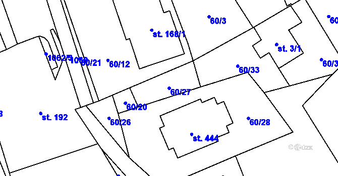 Parcela st. 60/27 v KÚ Špindlerův Mlýn, Katastrální mapa