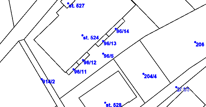 Parcela st. 96/5 v KÚ Špindlerův Mlýn, Katastrální mapa