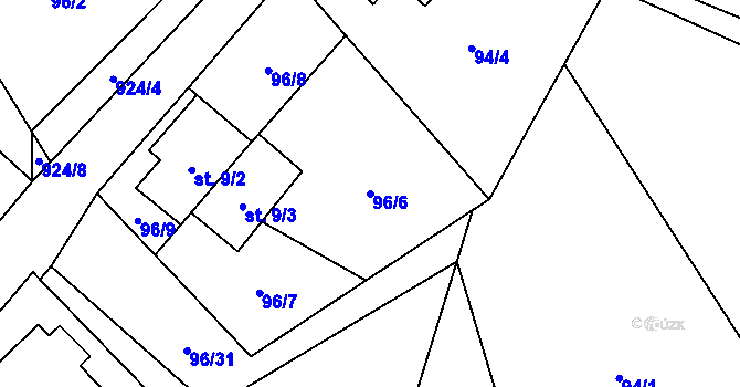 Parcela st. 96/6 v KÚ Špindlerův Mlýn, Katastrální mapa
