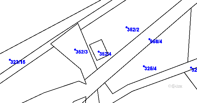Parcela st. 352/4 v KÚ Špindlerův Mlýn, Katastrální mapa