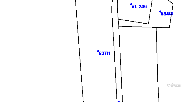 Parcela st. 537/1 v KÚ Špindlerův Mlýn, Katastrální mapa