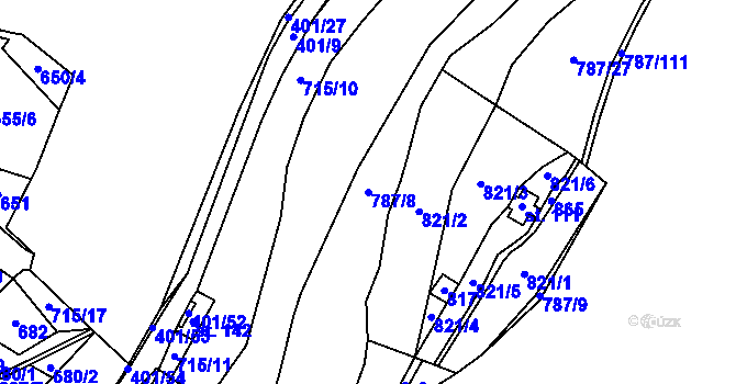 Parcela st. 787/8 v KÚ Špindlerův Mlýn, Katastrální mapa