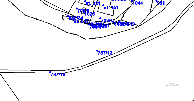 Parcela st. 787/12 v KÚ Špindlerův Mlýn, Katastrální mapa
