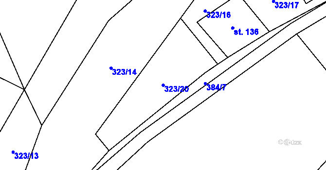 Parcela st. 323/20 v KÚ Špindlerův Mlýn, Katastrální mapa