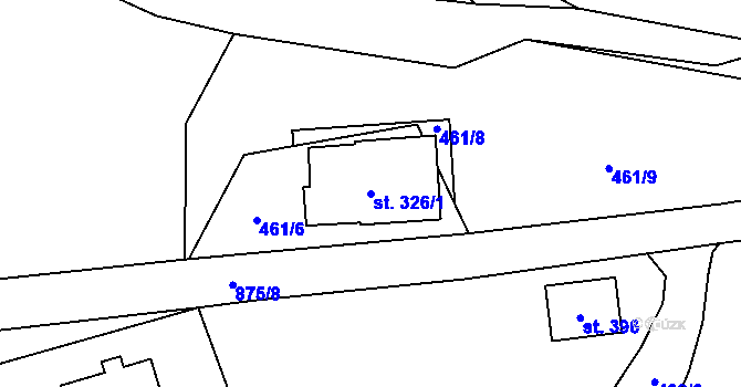 Parcela st. 326/1 v KÚ Špindlerův Mlýn, Katastrální mapa