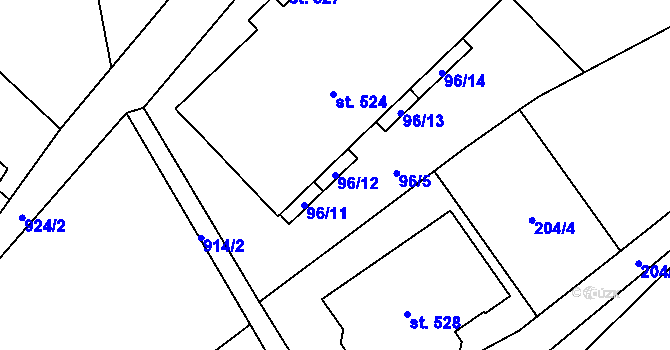 Parcela st. 96/12 v KÚ Špindlerův Mlýn, Katastrální mapa