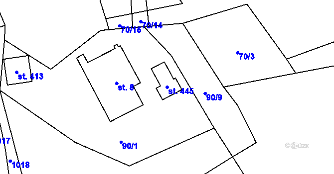 Parcela st. 445 v KÚ Špindlerův Mlýn, Katastrální mapa