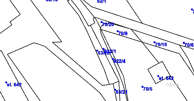 Parcela st. 53/22 v KÚ Špindlerův Mlýn, Katastrální mapa