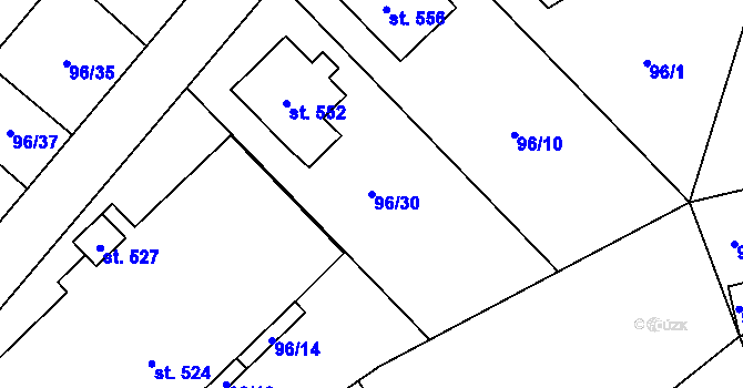 Parcela st. 96/30 v KÚ Špindlerův Mlýn, Katastrální mapa