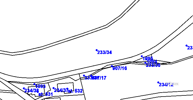 Parcela st. 233/34 v KÚ Špindlerův Mlýn, Katastrální mapa