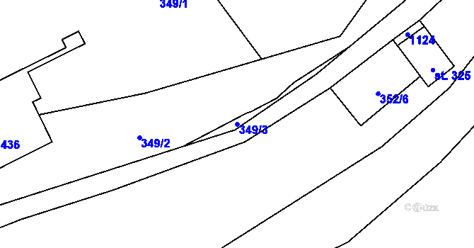 Parcela st. 349/3 v KÚ Špindlerův Mlýn, Katastrální mapa
