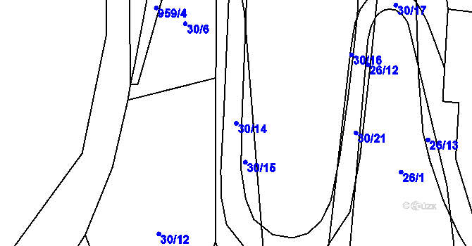 Parcela st. 30/14 v KÚ Špindlerův Mlýn, Katastrální mapa