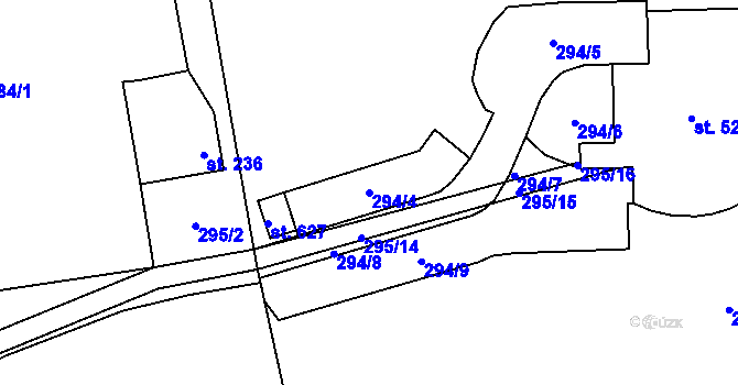 Parcela st. 294/4 v KÚ Špindlerův Mlýn, Katastrální mapa