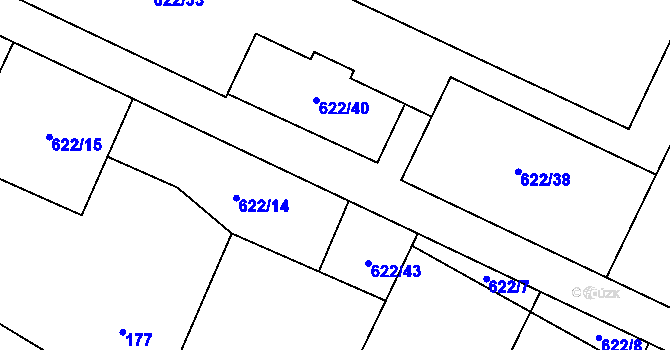 Parcela st. 622/11 v KÚ Štáblovice, Katastrální mapa