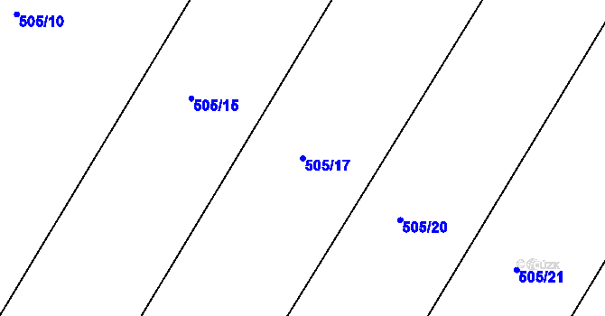 Parcela st. 505/17 v KÚ Štáblovice, Katastrální mapa