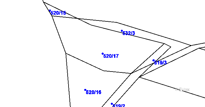 Parcela st. 520/17 v KÚ Štáblovice, Katastrální mapa