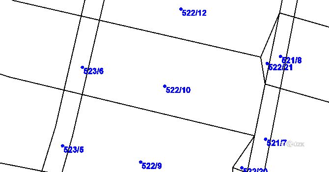 Parcela st. 522/10 v KÚ Štáblovice, Katastrální mapa