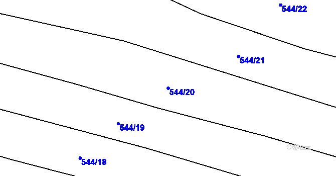Parcela st. 544/20 v KÚ Štáblovice, Katastrální mapa