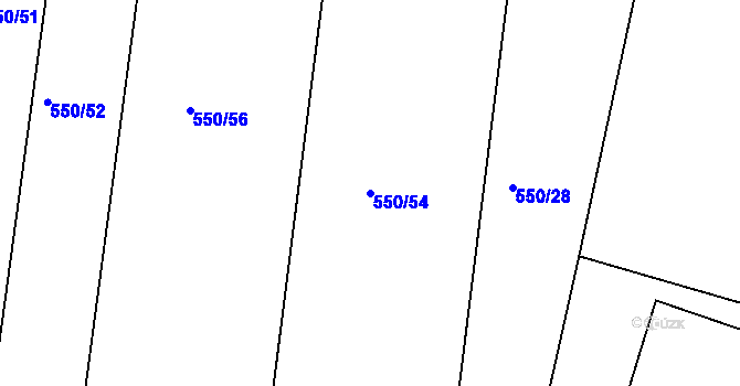 Parcela st. 550/54 v KÚ Štáblovice, Katastrální mapa