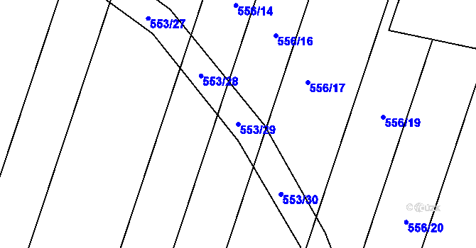 Parcela st. 553/29 v KÚ Štáblovice, Katastrální mapa
