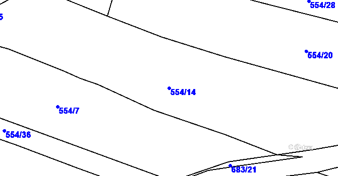 Parcela st. 554/14 v KÚ Štáblovice, Katastrální mapa