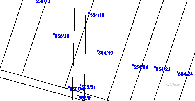 Parcela st. 554/19 v KÚ Štáblovice, Katastrální mapa